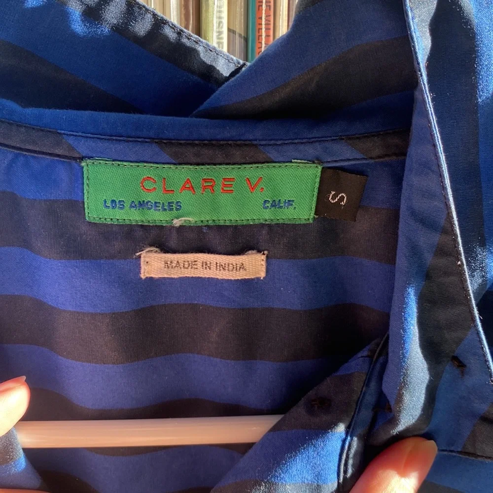 Clare V blue striped dress size S - Picture 6 of 9